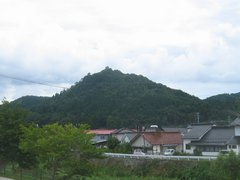甲山町中心地から見上げる古城山