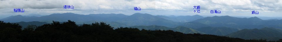 竜王山山頂から東方面の眺め