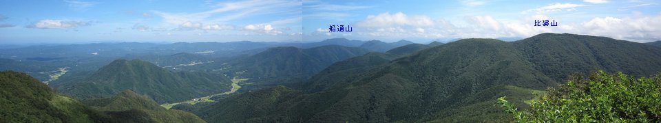 吾妻山山頂から東側の眺め